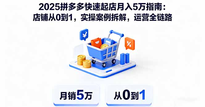 2025拼多多快速起店月入5万指南:店铺从0到1,实操案例拆解,运营全链路-zhichuangquan