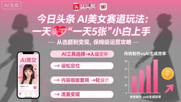 今日头条AI美女赛道玩法，一天轻松5张，小白轻松上手-zhichuangquan
