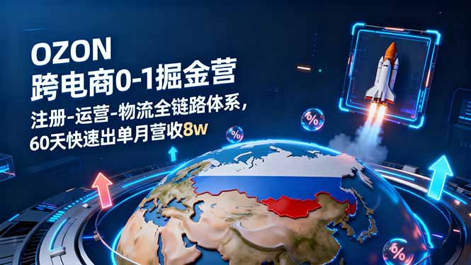 OZON跨境电商0-1掘金营：注册-运营-物流全链路体系，60天快速出单月营收8w-zhichuangquan