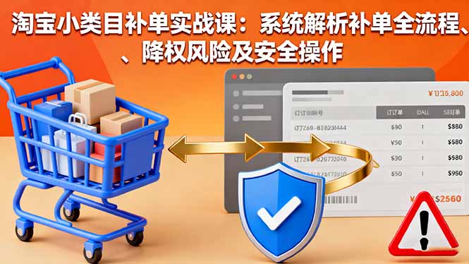 淘宝小类目补单实战课：系统解析补单全流程、降权风险及安全操作-zhichuangquan