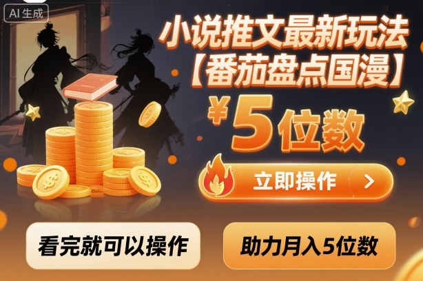 小说推文最新玩法，助力月入5位数【番茄盘点国漫】玩法，看完就可以操作-zhichuangquan