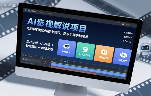 AI影视解说项目，电影解说爆款制作全流程，新手也能快速掌握-zhichuangquan