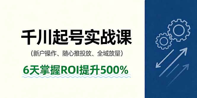 抖音千川起号实战课，新户操作,随心推投放,全域放量，6天掌握ROI提升500%-zhichuangquan