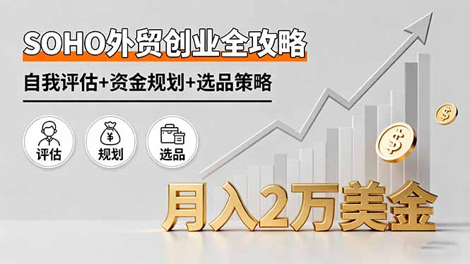 SOHO外贸创业全攻略，自我评估+资金规划+选品策略，月入2万美金-zhichuangquan