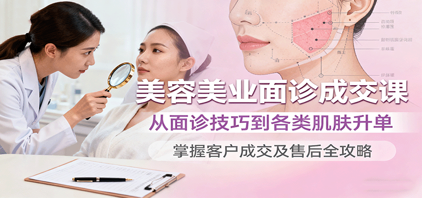 美容美业面诊成交课，从面诊技巧到各类肌肤升单，掌握客户成交及售后全攻略-zhichuangquan
