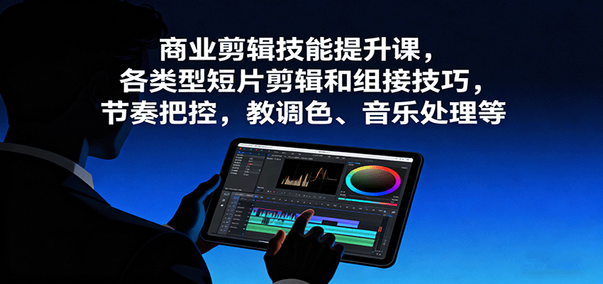 商业剪辑技能提升课，各类型短片剪辑和组接技巧，节奏把控，教调色、音乐处理等-zhichuangquan