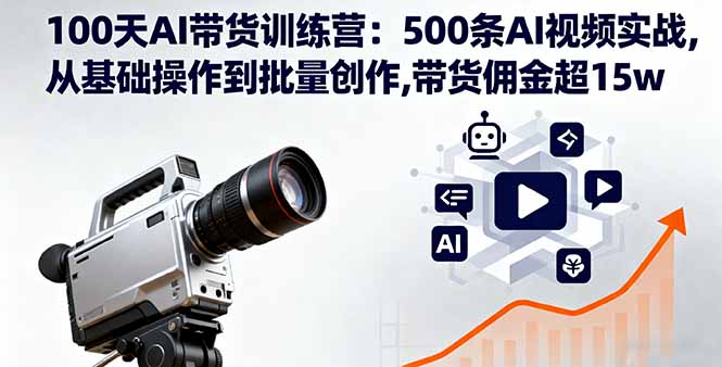 100天AI带货训练营：500条AI视频实战,从基础操作到批量创作,带货佣金超15w-zhichuangquan