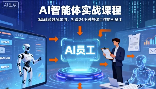 Ai智能体实战课程，0基础跨越Ai鸿沟，打造24小时帮你工作的Ai员工，打破常规，以实战定义Ai-zhichuangquan