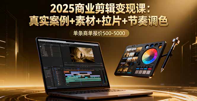 2025商业剪辑变现课：真实案例+素材+拉片+节奏调色，单条商单报价500-5000-zhichuangquan