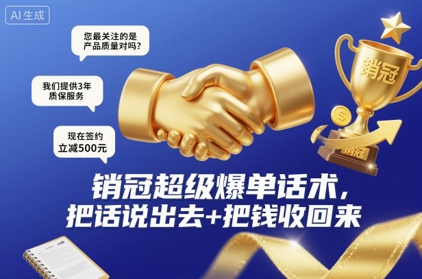 销冠超级爆单话术，把话说出去+把钱收回来-zhichuangquan