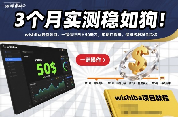 3个月实测稳如狗！wishlba最新项目，一键运行日入50美刀，单窗口躺挣，保姆级教程全给你【揭秘】-zhichuangquan