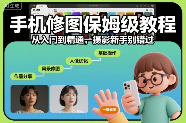 手机修图保姆级教程，从入门到精通，摄影新手别错过-zhichuangquan