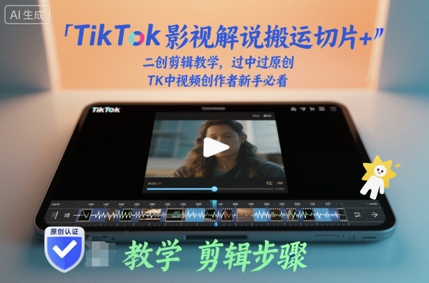 TikTok影视解说搬运切片+二创剪辑教学，过中过原创，TK中视频创作者新手必看-zhichuangquan