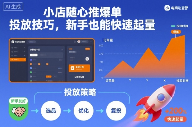 小店随心推爆单投放技巧，新手也能快速起量-zhichuangquan