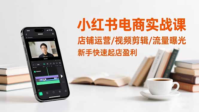 小红书电商实战课：店铺运营/视频剪辑/流量曝光，新手快速起店盈利-zhichuangquan