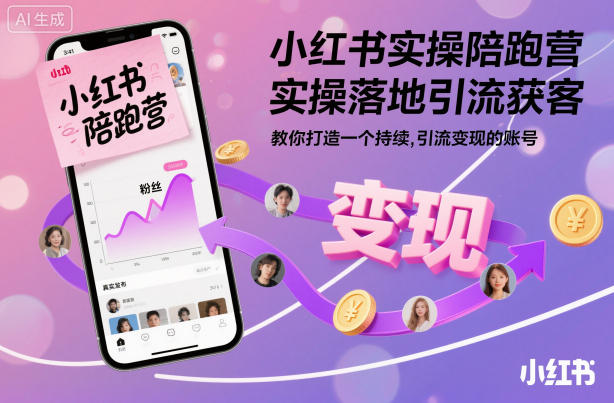 小红书实操陪跑营，实操落地引流获客，教你打造一个持续引流变现的账号-zhichuangquan