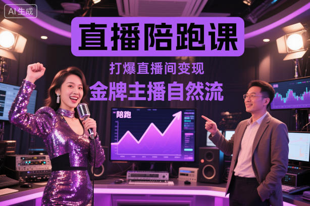直播陪跑课，金牌主播自然流打爆直播间，复制高变现玩法-zhichuangquan