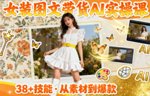 女装图文带货的AI实操课，覆盖38个实用技能，快速提升素材制作效率-zhichuangquan