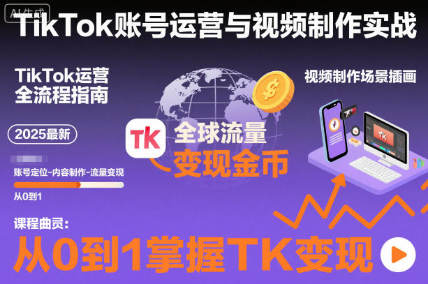 2025最新TikTok账号运营与视频制作实战全流程，从0到1掌握TK变现(含11月最新TK搬运技术)-zhichuangquan