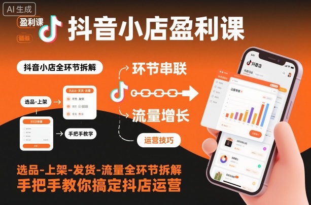 抖音小店盈利课-选品-上架-发货-流量全环节拆解，手把手教你搞定抖店运营-zhichuangquan