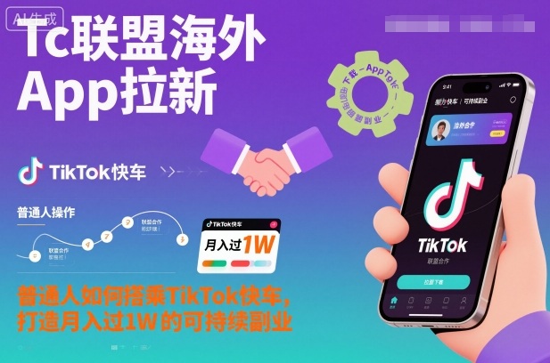 Tc联盟海外App拉新：普通人如何搭乘TikTok快车，打造月入过1W的可持续副业-zhichuangquan