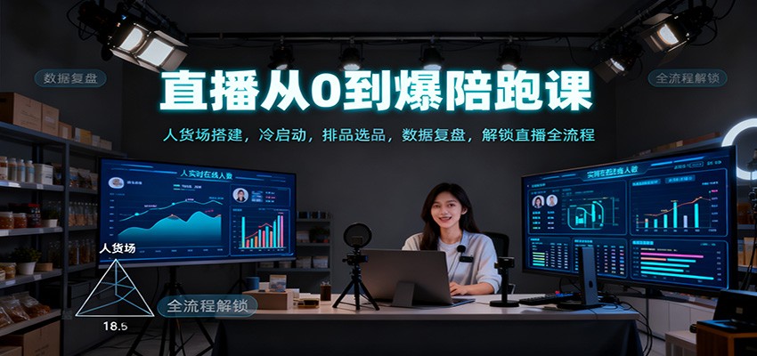 直播从0到爆陪跑课：人货场搭建，冷启动，排品选品，数据复盘，解锁直播全流程-zhichuangquan