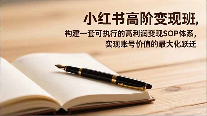 小红书高阶变现班，构建一套可执行的高利润变现SOP体系，实现账号价值的最大化跃迁-zhichuangquan