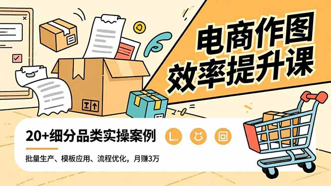 电商作图效率提升课，批量生产、模板应用、流程优化，20+细分品类实操案例，月赚3万-zhichuangquan