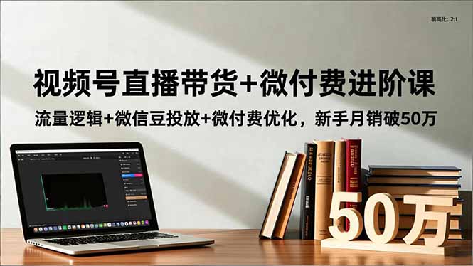视频号直播带货+微付费进阶课：流量逻辑+微信豆投放+微付费优化，新手月销破50万-zhichuangquan