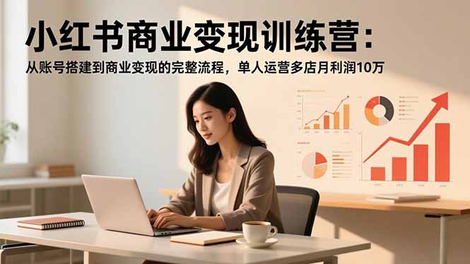 小红书商业变现训练营：从账号搭建到商业变现的完整流程，单人运营多店月利润10万-zhichuangquan