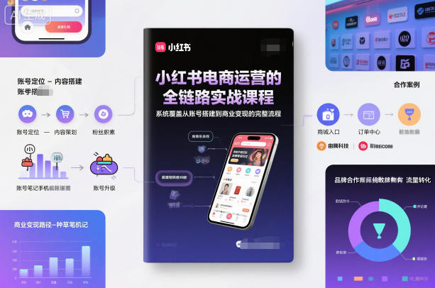 小红书电商运营的全链路实战课程，系统覆盖从账号搭建到商业变现的完整流程-zhichuangquan