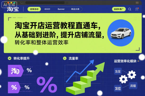淘宝开店运营教程直通车，从基础到进阶，提升店铺流量，转化率和整体运营效率(更新11月)-zhichuangquan