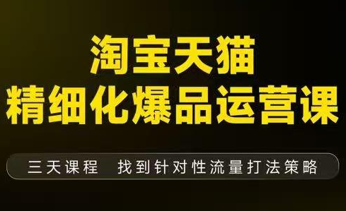 猫课子幽·淘宝天猫精细化爆品运营【音频+字幕+文档】(9月12-14杭州线下课)-zhichuangquan