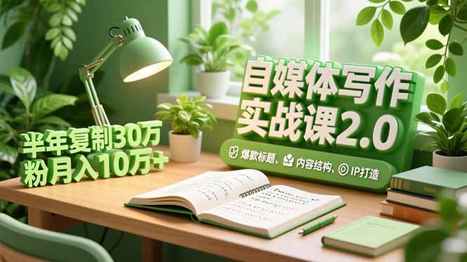 自媒体写作实战课2.0，爆款标题、内容结构、IP打造，半年复制30万粉月入10万+-zhichuangquan