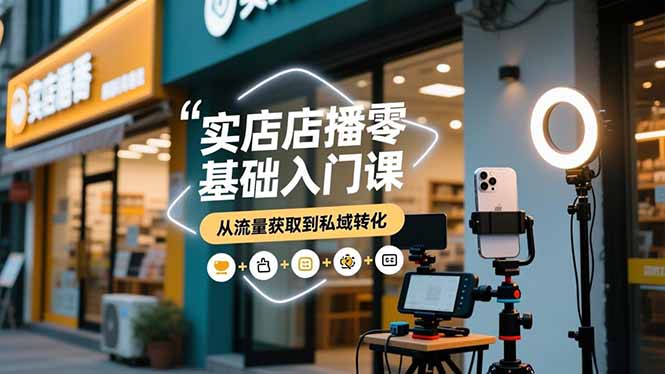 实体店播零基础入门课，实体店+短视频+直播+微信生态+私域社群，从流量获取到私域转化-zhichuangquan
