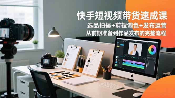 快手短视频带货速成课，选品拍摄+剪辑调色+发布运营，从前期准备到作品发布的完整流程-zhichuangquan