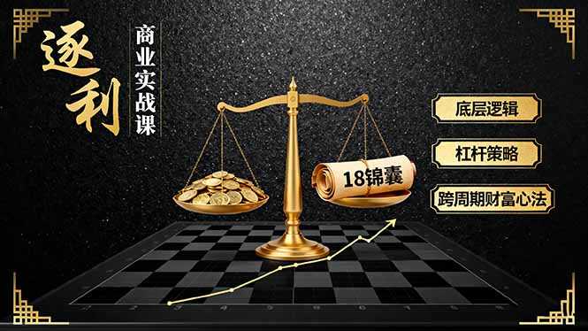 《逐 利》商业实战课，底层逻辑、杠杆策略、18锦囊，跨周期财富心法(更新-zhichuangquan