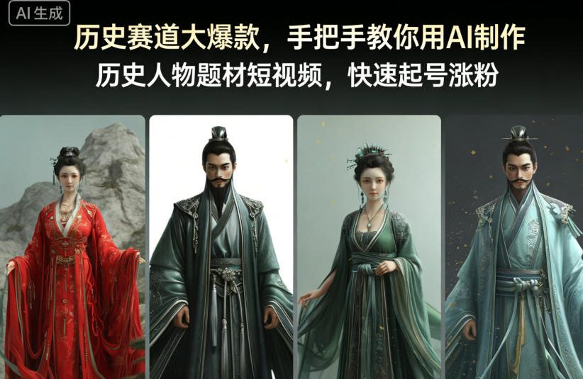 历史赛道大爆款，手把手教你用AI制作历史人物题材短视频，快速起号涨粉-zhichuangquan