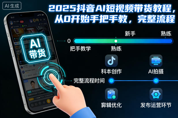 2025抖音AI短视频带货教程，从0开始手把手教，完整流程-zhichuangquan