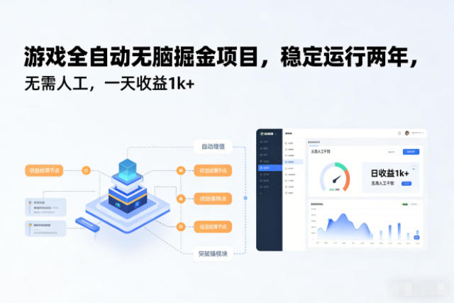 游戏全自动无脑掘金项目，稳定运行两年，无需人工，一天收益1k+【揭秘】-zhichuangquan
