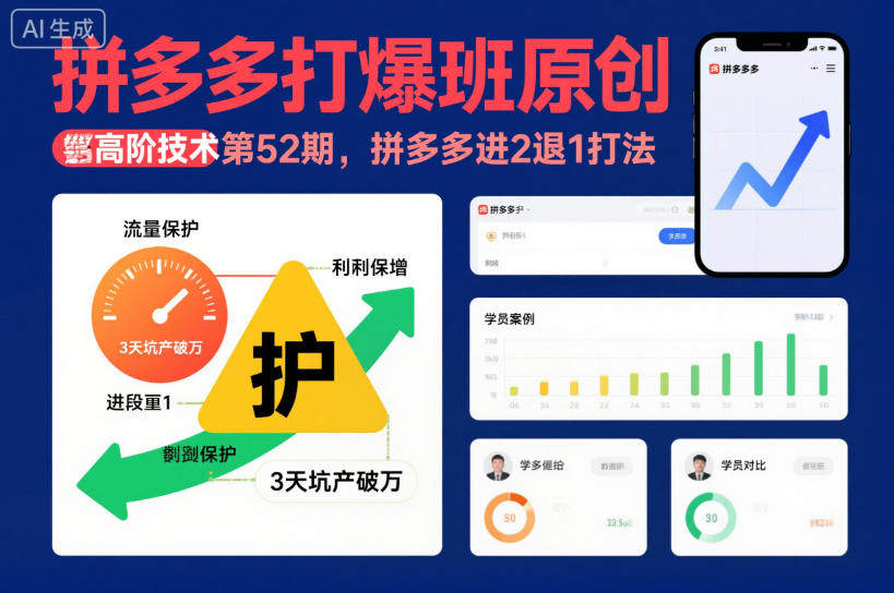 拼多多打爆班原创高阶技术第52期，拼多多进2退1打法-zhichuangquan