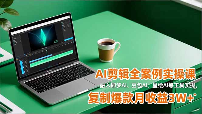 AI剪辑全案例实操课，融入即梦AI、豆包AI、星绘AI等工具实操，复制爆款月收益3W+-zhichuangquan
